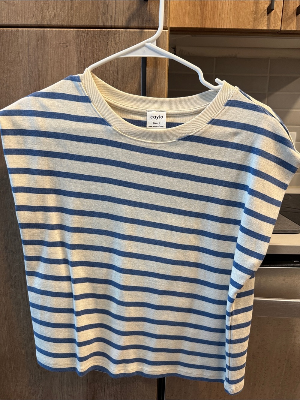 Caylo Blue & Cream Striped Short Sleeve Tee